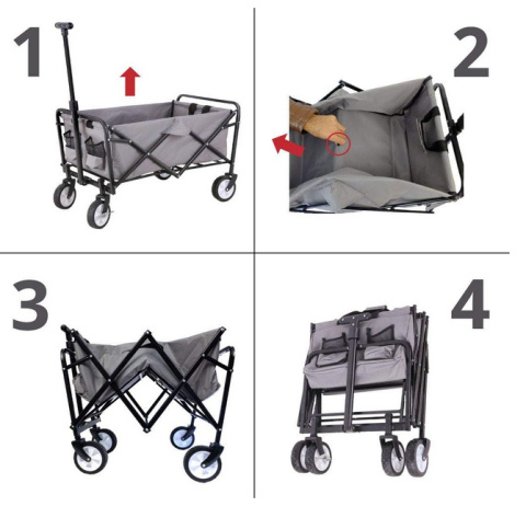 FASports Carromco Składany Wózek Transportowy z Hamulcem Postojowym, do 80 kg, 61 L FASports Carromco Składany Wózek Transportowy z Hamulcem Postojowym, do 80 kg, 61 L