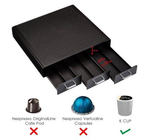 Szuflada do kapsułek do kawy Amazon Basics, czarna, na 36 kapsułek Szuflada do kapsułek do kawy Amazon Basics, czarna, na 36 kapsułek