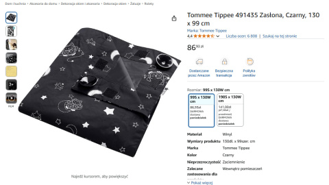 Tommee Tippee 491435 Zasłona – Czarna, 130 x 99 cm Tommee Tippee 491435 Zasłona – Czarna, 130 x 99 cm