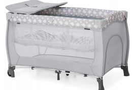 HAUCK Sleep N Play Center – Łóżeczko turystyczne składane 120 x 68,5 cm, szare