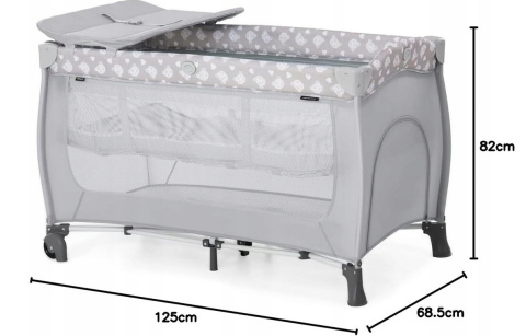 HAUCK Sleep N Play Center – Łóżeczko turystyczne składane 120 x 68,5 cm, szare HAUCK Sleep N Play Center – Łóżeczko turystyczne składane 120 x 68,5 cm, szare