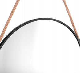 Lustro Okrągłe 55 cm na sznurku – czarne