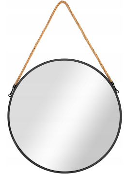 Lustro Okrągłe 55 cm na sznurku – czarne
