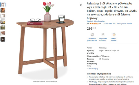 Relaxdays stół składany – na balkon, Relaxdays stół składany – na balkon,