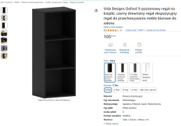 Vida Designs Oxford – 3-poziomowy regał na książki