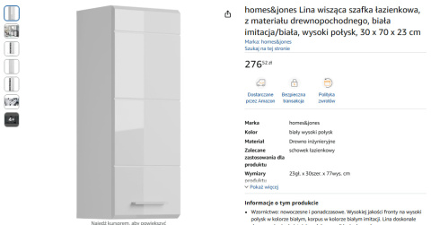 Homes&Jones Lina – Wisząca szafka łazienkowa Homes&Jones Lina – Wisząca szafka łazienkowa