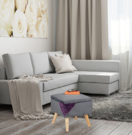 Relaxdays aksamitny stołek/ pufa z miejscem do przechowywania, elegancki siedzisko do salonu