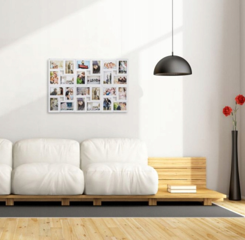 Relaxdays Ramka na zdjęcia kolaż, biała multirama 57 x 86 cm, na 24 zdjęcia Relaxdays Ramka na zdjęcia kolaż, biała multirama 57 x 86 cm, na 24 zdjęcia