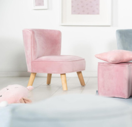 Roba Fotel dziecięcy Lil Sofa – wygodny fotel z weluru, różowy