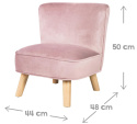 Roba Fotel dziecięcy Lil Sofa – wygodny fotel z weluru, różowy