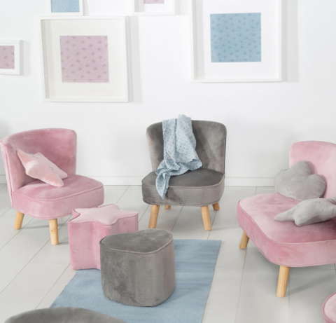 Roba Fotel dziecięcy Lil Sofa – wygodny fotel z weluru, różowy Roba Fotel dziecięcy Lil Sofa – wygodny fotel z weluru, różowy
