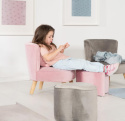 Roba Fotel dziecięcy Lil Sofa – wygodny fotel z weluru, różowy