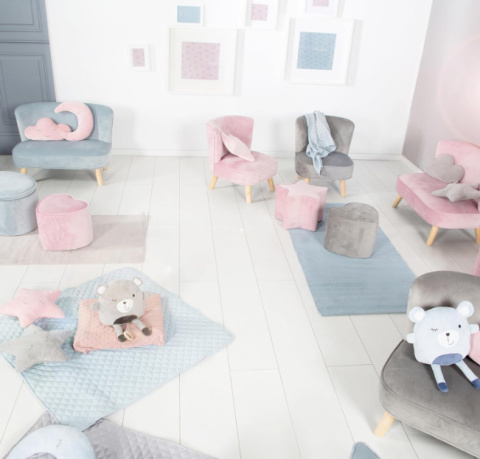 Roba Fotel dziecięcy Lil Sofa – wygodny fotel z weluru, różowy Roba Fotel dziecięcy Lil Sofa – wygodny fotel z weluru, różowy