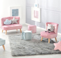 Roba Fotel dziecięcy Lil Sofa – wygodny fotel z weluru, różowy