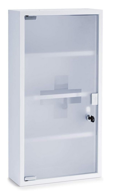 Szafka lekarska Zeller, metalowa, biała, 30x12x60 cm – przechowywanie leków Szafka lekarska Zeller, metalowa, biała, 30x12x60 cm – przechowywanie leków