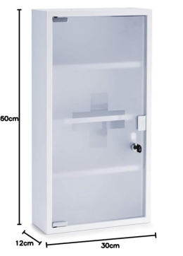 Szafka lekarska Zeller, metalowa, biała, 30x12x60 cm – przechowywanie leków