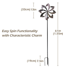 Wiatrak ogrodowy Dahlia 155 cm – metalowa rzeźba dekoracyjna