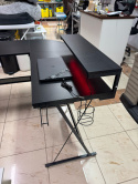 Bestier Biurko Gamingowe L-Shaped 130 cm RGB z Półką