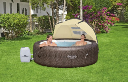 Bestway Lay-Z-Spa – Intex Jacuzzi, 4-osobowy, z funkcją podgrzewania, z pompą, z systemem masażu, okrągły, 196 x 71 cm
