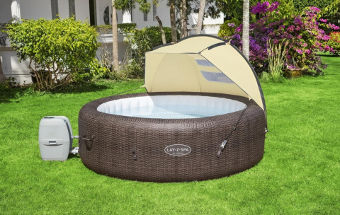Bestway Lay-Z-Spa – Intex Jacuzzi, 4-osobowy, z funkcją podgrzewania, z pompą, z systemem masażu, okrągły, 196 x 71 cm Bestway Lay-Z-Spa – Intex Jacuzzi, 4-osobowy, z funkcją podgrzewania, z pompą, z systemem masażu, okrągły, 196 x 71 cm