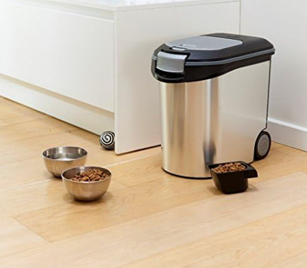 Curver 2068934 – Pojemnik na miska pokarm, 35 l, Czarny/Stalowy Curver 2068934 – Pojemnik na miska pokarm, 35 l, Czarny/Stalowy