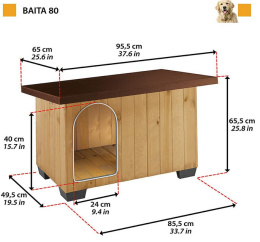 Drewniana buda dla psa Ferplast Baita 80 – trwała i izolowana