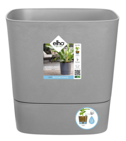 Elho Greensense Aqua Care Square 30 – Doniczka na rośliny, szara/jasna cementowa, Ø 29,5 x 30,2 cm