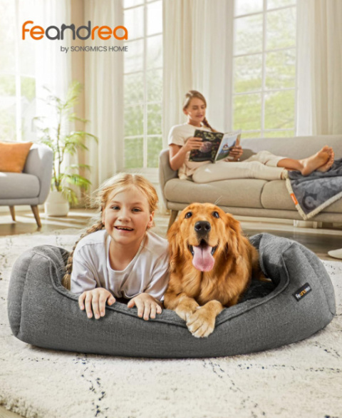 Feandrea XL Legowisko dla Psa – Poduszka z Imitacji Lnu, 110 x 75 cm Feandrea XL Legowisko dla Psa – Poduszka z Imitacji Lnu, 110 x 75 cm