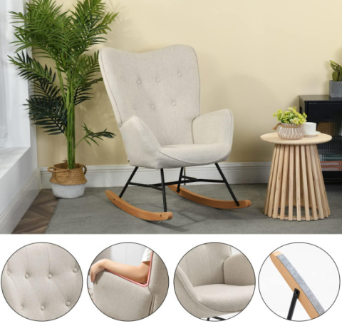 Fotel bujany MEUBLE COSY – elegancja i komfort w skandynawskim stylu Fotel bujany MEUBLE COSY – elegancja i komfort w skandynawskim stylu
