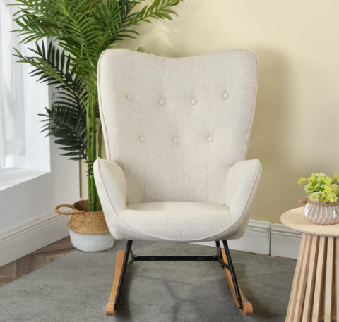 Fotel bujany MEUBLE COSY – elegancja i komfort w skandynawskim stylu Fotel bujany MEUBLE COSY – elegancja i komfort w skandynawskim stylu