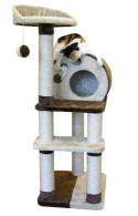 Kerbl Pet Drapak Planet X, 127 cm, wielopoziomowy, dla kotów, brązowy/beżowy