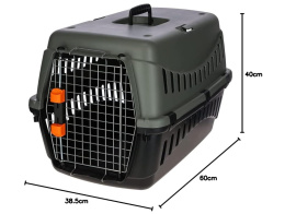 Kerbl Pet Ptransporter IATA 3, 60 x 40 x 38,5 cm, szary/czarny