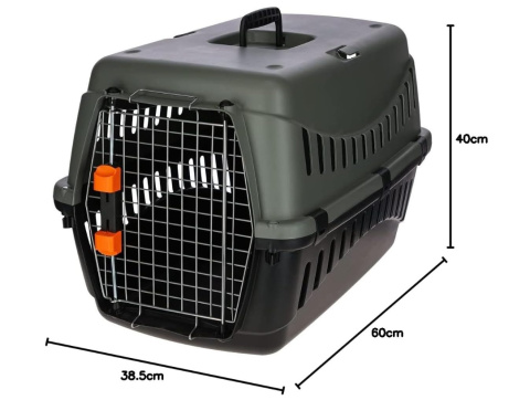 Kerbl Pet Ptransporter IATA 3, 60 x 40 x 38,5 cm, szary/czarny Kerbl Pet Ptransporter IATA 3, 60 x 40 x 38,5 cm, szary/czarny
