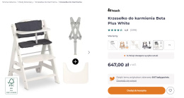 Krzesełko do karmienia Hauck Beta Plus White