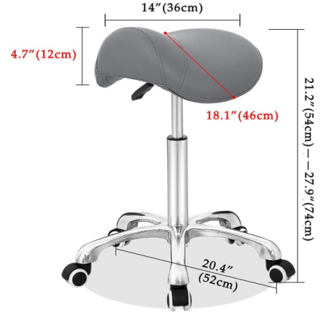 Krzesło obrotowe Antlu Saddle, regulowane, hydrauliczne z kółkami, do biura, salonu, kuchni (Szare) Krzesło obrotowe Antlu Saddle, regulowane, hydrauliczne z kółkami, do biura, salonu, kuchni (Szare)
