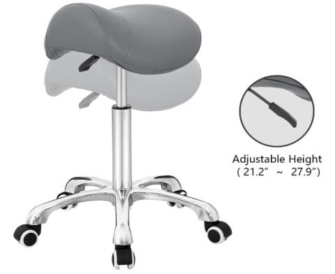 Krzesło obrotowe Antlu Saddle, regulowane, hydrauliczne z kółkami, do biura, salonu, kuchni (Szare) Krzesło obrotowe Antlu Saddle, regulowane, hydrauliczne z kółkami, do biura, salonu, kuchni (Szare)