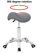 Krzesło obrotowe Antlu Saddle, regulowane, hydrauliczne z kółkami, do biura, salonu, kuchni (Szare)