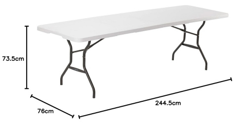 Lifetime 80270 – Składany stół plastikowy 244,5 x 76,1 x 73,6 cm, biały, HDPE, stalowa rama, udźwig 680 kg Lifetime 80270 – Składany stół plastikowy 244,5 x 76,1 x 73,6 cm, biały, HDPE, stalowa rama, udźwig 680 kg