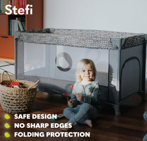 Lionelo STEFI 2w1 – Łóżeczko turystyczne i kojec dla dzieci 0-36 kg z materacem Lionelo STEFI 2w1 – Łóżeczko turystyczne i kojec dla dzieci 0-36 kg z materacem