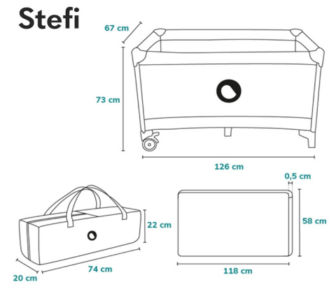 Lionelo STEFI 2w1 – Łóżeczko turystyczne i kojec dla dzieci 0-36 kg z materacem Lionelo STEFI 2w1 – Łóżeczko turystyczne i kojec dla dzieci 0-36 kg z materacem
