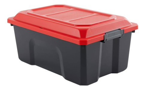 Sundis Rotho pudełko do przechowywania 40 L, czarne/czerwone, pojemnik plastikowy z pokrywą Sundis Rotho pudełko do przechowywania 40 L, czarne/czerwone, pojemnik plastikowy z pokrywą