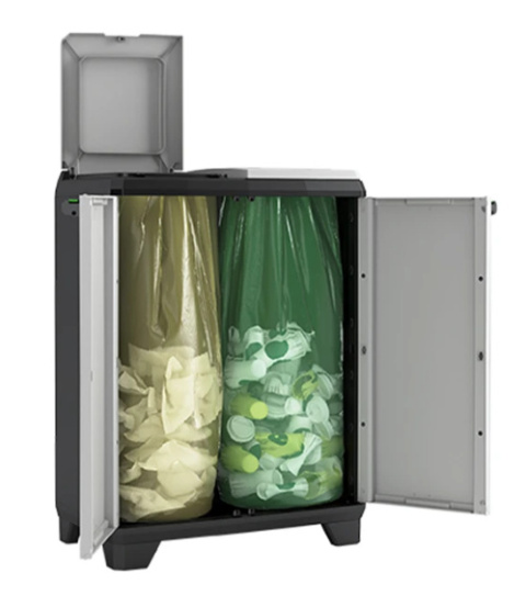 Keter Split Premium – szafka do segregacji odpadów, 110L, tworzywo sztuczne, antracyt Keter Split Premium – szafka do segregacji odpadów, 110L, tworzywo sztuczne, antracyt