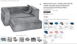 Milliard Kids Couch – Modułowa Sofa dla Dzieci (Szara)