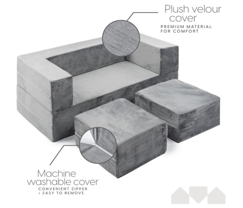 Milliard Kids Couch – Modułowa Sofa dla Dzieci (Szara) Milliard Kids Couch – Modułowa Sofa dla Dzieci (Szara)