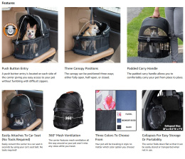Pet Gear No-Zip View 360 – transporter i fotelik samochodowy dla małych psów i kotów