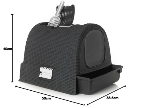 Curver Petlife Kuweta dla Kota – Zamykana Kuweta z Filtracją, Czarna, 50,3 x 40,7 x 37,3 cm Curver Petlife Kuweta dla Kota – Zamykana Kuweta z Filtracją, Czarna, 50,3 x 40,7 x 37,3 cm