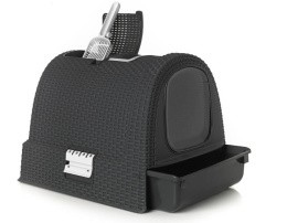 Curver Petlife Kuweta dla Kota – Zamykana Kuweta z Filtracją, Czarna, 50,3 x 40,7 x 37,3 cm