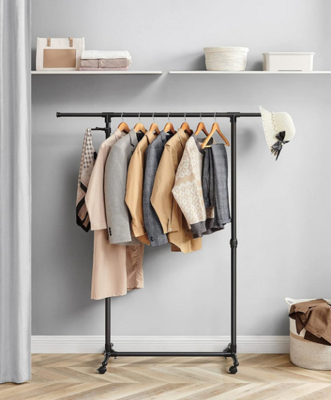 SONGMICS LLR001B01 Clothes Rack – Wózkowa, regulowana suszarka na ubrania SONGMICS LLR001B01 Clothes Rack – Wózkowa, regulowana suszarka na ubrania
