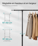 SONGMICS LLR001B01 Clothes Rack – Wózkowa, regulowana suszarka na ubrania