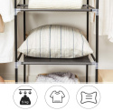 SONGMICS tekstylny składany garderobiany, 150 x 45 x 175 cm, czarny – szafa na ubrania z drążkiem i półkami
